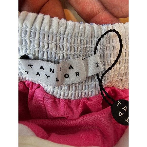 TANYA TAYLOR Virginia Ruched Silk Off the Shoulder Dress Midi‎ - Picture 5 of 12